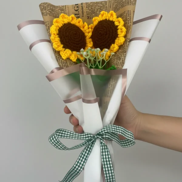 Handmade Crochet Sunflower Bouquet